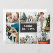 ハッピーホリデー素朴シャルボードフォトコラージュ シーズンカード (正面/裏面)