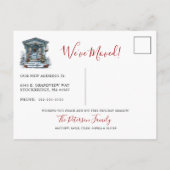 ハッピーホリデー素朴ニューホームフロントドアムービング 案内ポストカード (裏面)