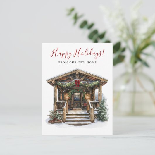 ハッピーホリデー素朴ニューホームフロントドアムービング 案内ポストカード (スタンド正面)