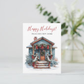 ハッピーホリデー素朴ニューホームフロントドアムービング 案内ポストカード (スタンド正面)