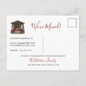 ハッピーホリデー素朴ニューホームフロントドアムービング 案内ポストカード (裏面)