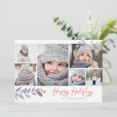 ハッピーホリデー素朴フローラ数々の – フォトコラージュ シーズンカード (スタンド正面)