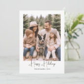 ハッピーホリデー素朴ミニマリスト家族のフォトカード シーズンカード (スタンド正面)