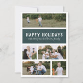 ハッピーホリデー素朴モダンフォトコラージュ シーズンカード (正面)