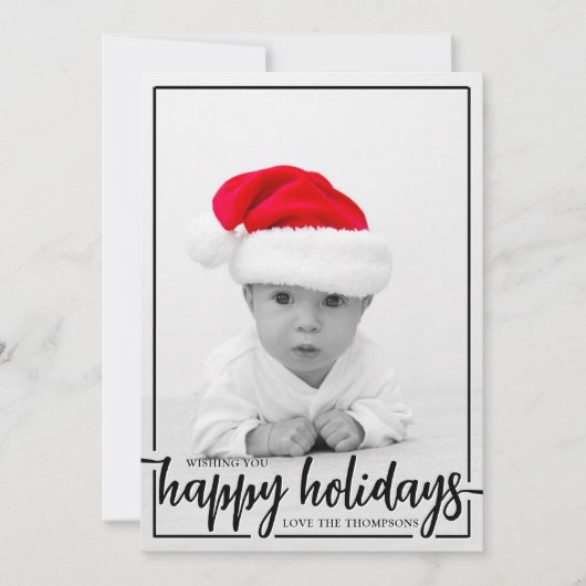 ハッピーホリデー縦写真をあなたに シーズンカード (正面)