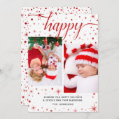 ハッピーホリデー賛美と新年の2枚の写真 シーズンカード (正面/裏面)