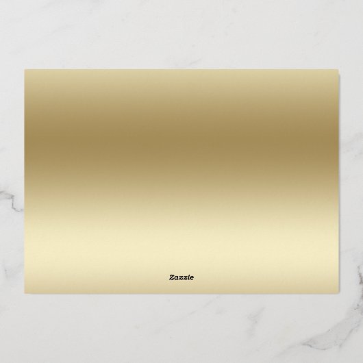 ハッピーホリデー金ゴールドブラシスクリプトフォト実在 箔シーズンカード (裏面)