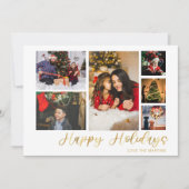 ハッピーホリデー金ゴールド6フォトカード (正面)