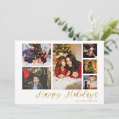 ハッピーホリデー金ゴールド6フォトカード (スタンド正面)