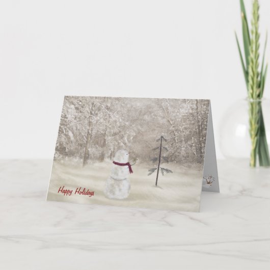 ハッピーホリデー雪だるまウィズスター シーズンカード (正面)