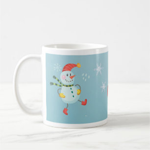 ハッピーホリデー雪だるま コーヒーマグカップ