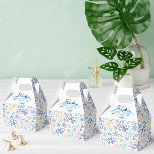 ハッピーホリデー雪だるま フェイバーボックス (複数)