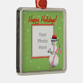 ハッピーホリデー雪だるま(フォトフレーム) メタルオーナメント (右)