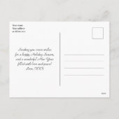 ハッピーホリデー1写真クリスマスグリーン シーズンポストカード (裏面)