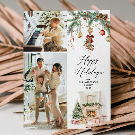 ハッピーホリデー2フォトウィンターシーン&グリーンリー シーズンカード