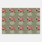 ハッピーホリデー2フォトコラージュ雪 ラッピングペーパーシート (正面)