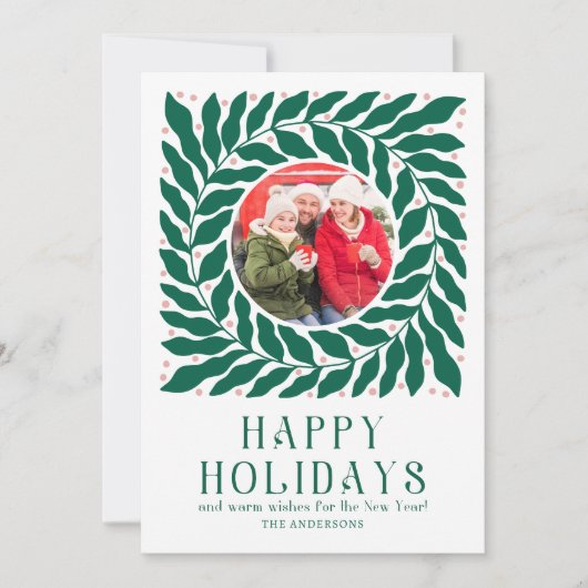 ハッピーホリデー2フォトスクモダンリッはっきりしたトフローラ シーズンカード (正面)
