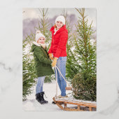 ハッピーホリデー2フォトスクモダンリッはっきりしたトフローラ 箔シーズンカード (裏面)