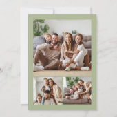 ハッピーホリデー3ファミリーフォトコラージグリーンアーチ シーズンカード (裏面)