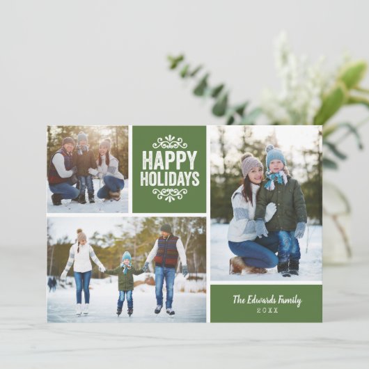 ハッピーホリデー3フォトコラージュ シーズンカード (スタンド正面)