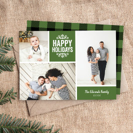 ハッピーホリデー3フォトコラージュ シーズンカード