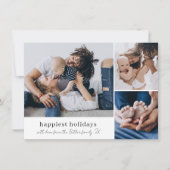 ハッピーホリデー3写真家族シグネチャークリスマス シーズンカード (正面)