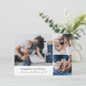 ハッピーホリデー3写真家族シグネチャークリスマス シーズンカード (スタンド正面)