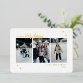 ハッピーホリデー3写真 箔シーズンカード (立ち正面)