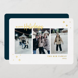ハッピーホリデー3写真 箔シーズンカード