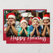 ハッピーホリデー4フォトスクリプト シーズンカード (正面/裏面)