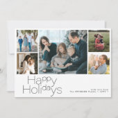 ハッピーホリデー5枚フォトコラージュモダン シーズンカード (正面)