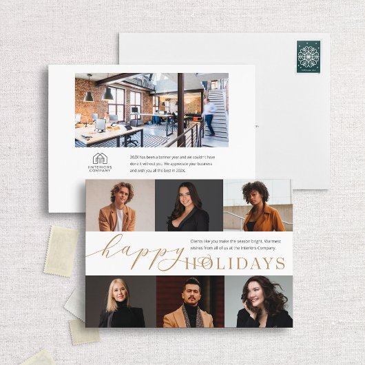 ハッピーホリデー6フォトビジネスホリデーカード シーズンカード