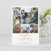 ハッピーホリデー6枚フォトコラージュモダン シーズンカード (スタンド正面)