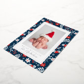 ハッピーホリデー | あなたの写真を追加して 箔シーズンカード (回転した状態)