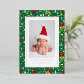 ハッピーホリデー | あなたの写真を追加 箔シーズンカード (立ち正面)