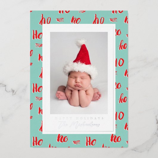 ハッピーホリデー | あなたの写真を追加 箔シーズンカード (正面)