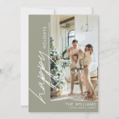 ハッピーホリデー おしゃれ モダン フォト シーズンカード (正面)