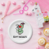 ハッピーホリデー(おもしろい雪だるま) ペーパープレート (パーティー)