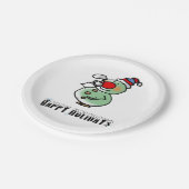 ハッピーホリデー(おもしろい雪だるま) ペーパープレート (アングル)