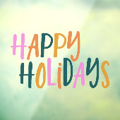 ハッピーホリデー |かわいいカラフルよくはしゃぐタイポグラフィ ウィンドウサイン (シート3)