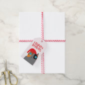 ハッピーホリデー – かわいいクリスマスサンタキャットマンガ ギフトタグ (より糸付き)