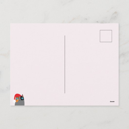 ハッピーホリデー – かわいいクリスマスサンタキャットマンガ シーズンポストカード (裏面)