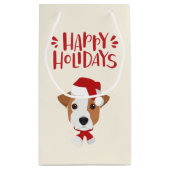 ハッピーホリデー – かわいいサンタジャックラッセルクリスマス スモールペーパーバッグ (裏面)