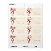 ハッピーホリデー – かわいいサンタジャックラッセルクリスマス ラベル (フルシート)