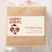 ハッピーホリデー – かわいいサンタベーグルクリスマス ラベル (インサイチュ)