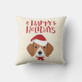 ハッピーホリデー – かわいいサンタベーグル – クリスマス クッション (裏面)