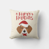 ハッピーホリデー – かわいいサンタベーグル – クリスマス クッション (正面)