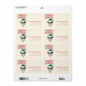 ハッピーホリデー – かわいいサンタボクサー – クリスマス ラベル (フルシート)