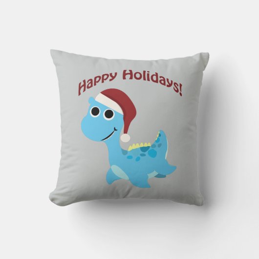 ハッピーホリデー!かわいいネッシー クッション (正面)