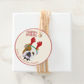 ハッピーホリデー – かわいい英語のブルドッグクリスマス フェイバータグ (インサイチュ)